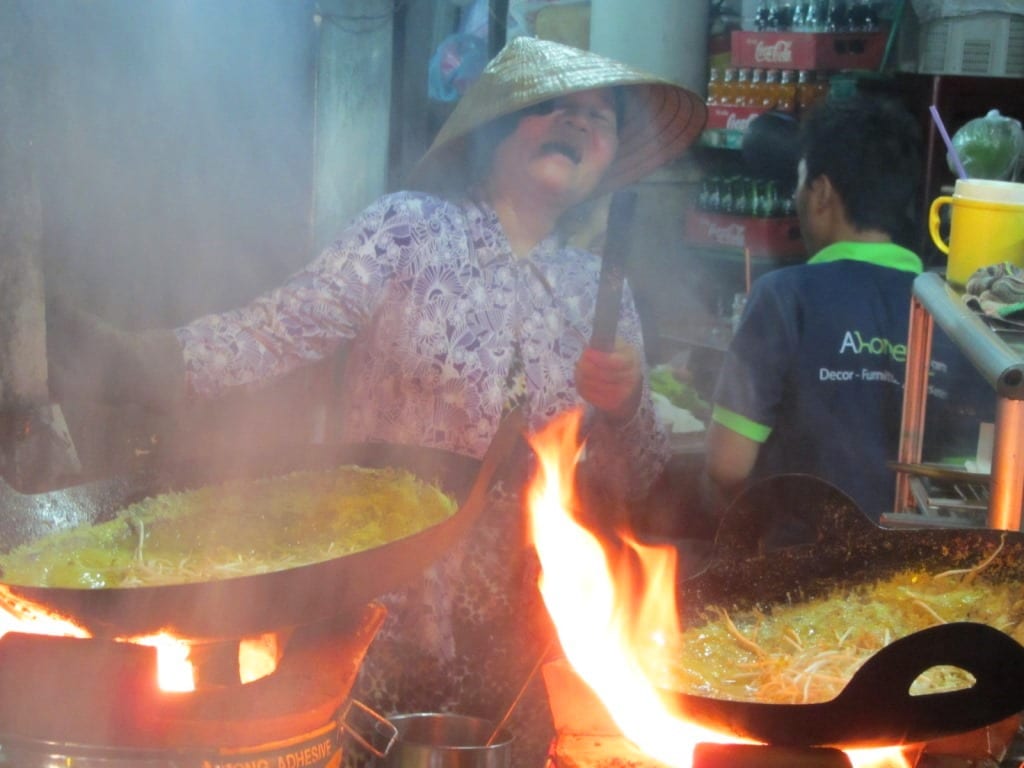 Banh xeo vendor, street food, Saigon